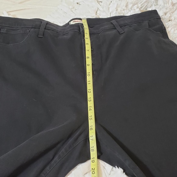 MADEWELL | HIGH RISE BUTTON FLY JEGGINGS BLACK DENIM JEAN RAW HEM PLUS SIZE 37 - Picture 15 of 17